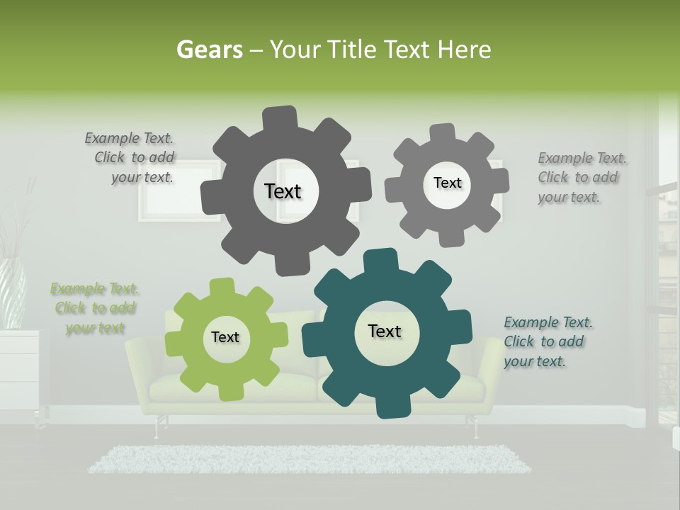 Lounge Interiors Flat PowerPoint Template