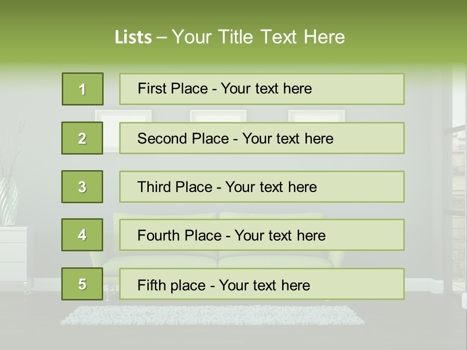 Lounge Interiors Flat PowerPoint Template