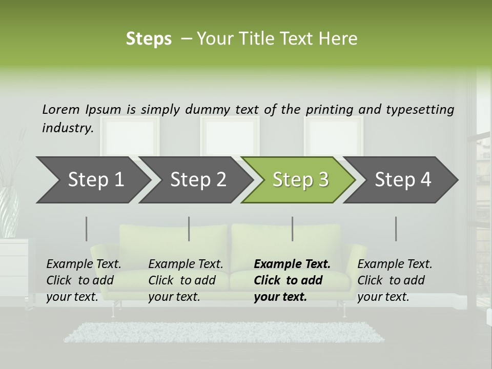 Lounge Interiors Flat PowerPoint Template