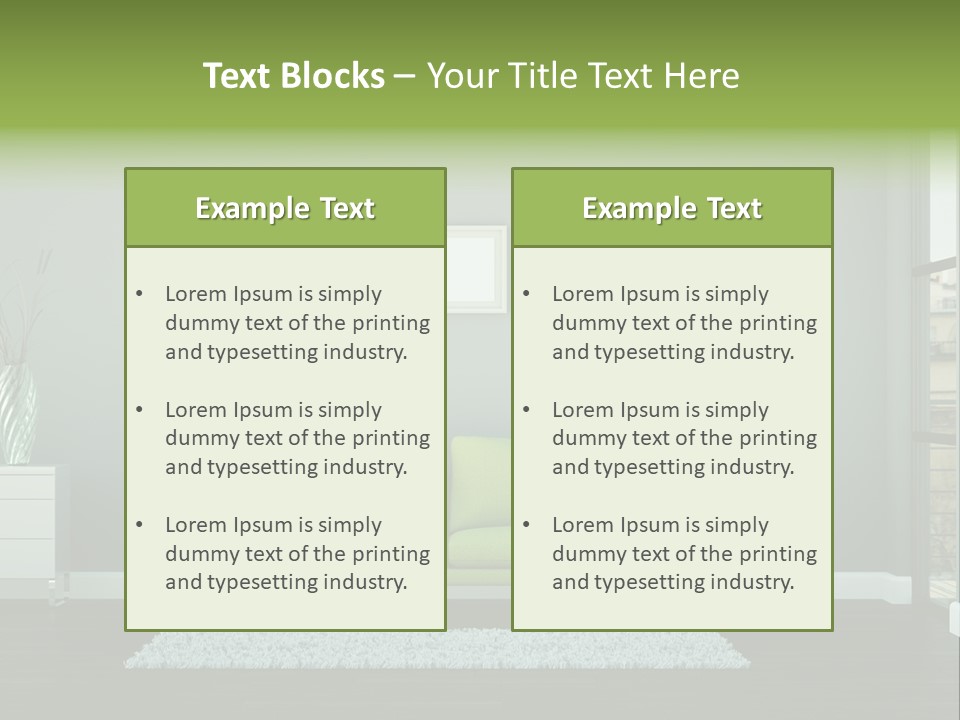 Lounge Interiors Flat PowerPoint Template