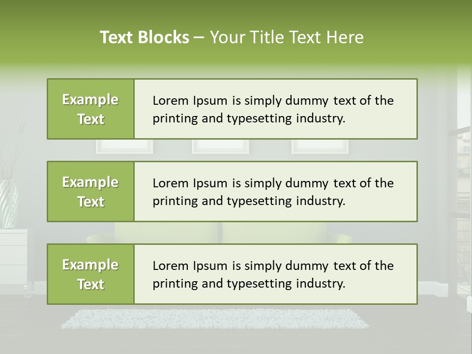 Lounge Interiors Flat PowerPoint Template