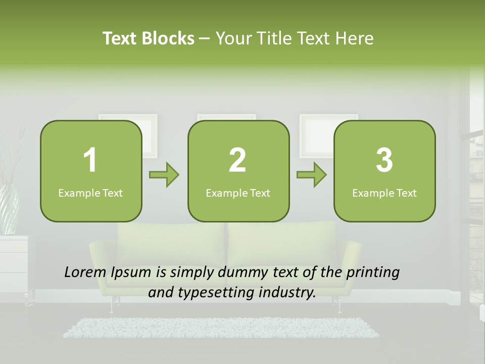 Lounge Interiors Flat PowerPoint Template