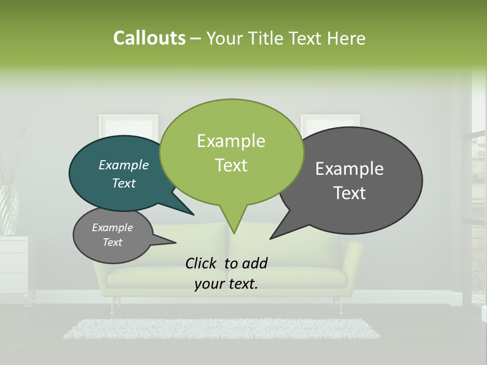 Lounge Interiors Flat PowerPoint Template