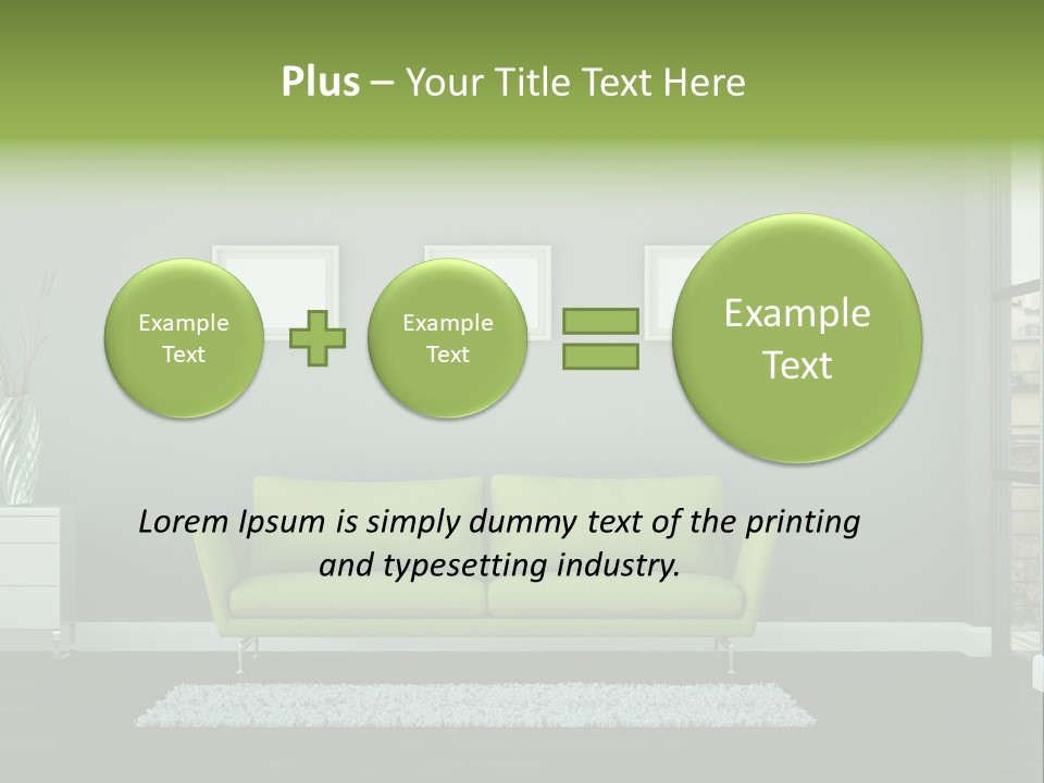 Lounge Interiors Flat PowerPoint Template