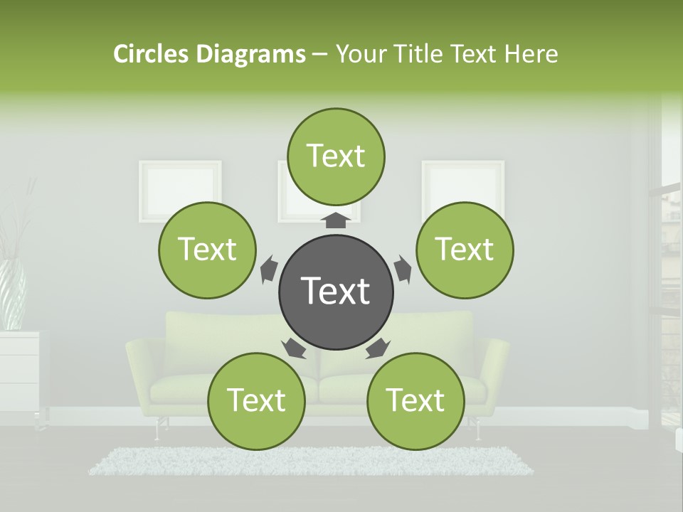 Lounge Interiors Flat PowerPoint Template