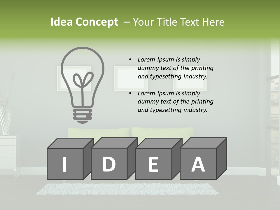 Lounge Interiors Flat PowerPoint Template