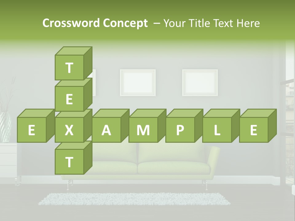 Lounge Interiors Flat PowerPoint Template