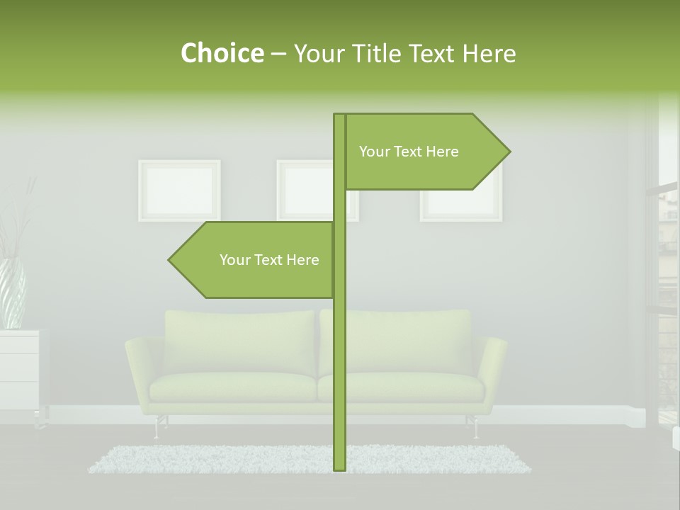 Lounge Interiors Flat PowerPoint Template