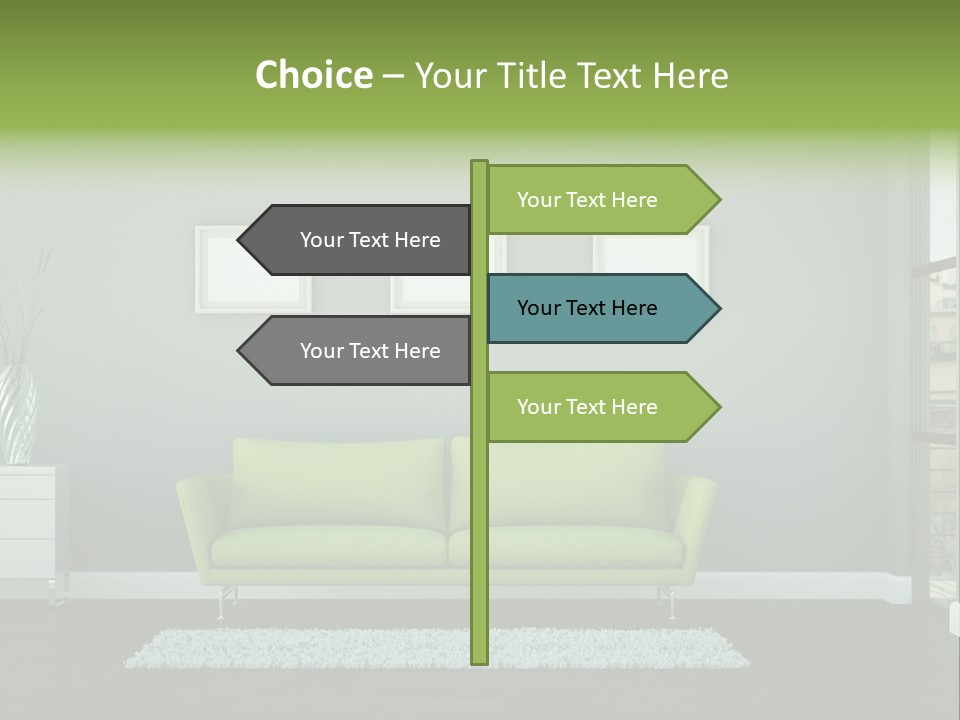 Lounge Interiors Flat PowerPoint Template