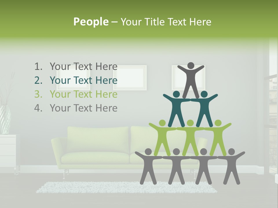 Lounge Interiors Flat PowerPoint Template