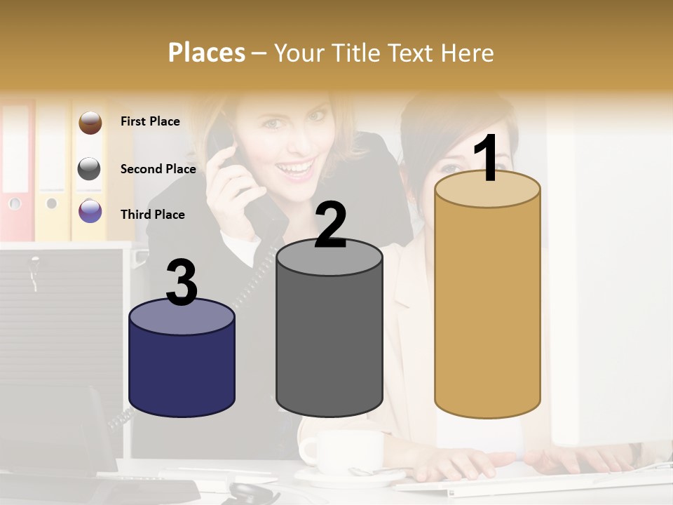 Businesswoman Telephone Receiver Person PowerPoint Template