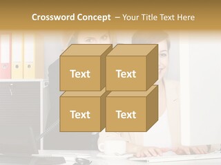Businesswoman Telephone Receiver Person PowerPoint Template