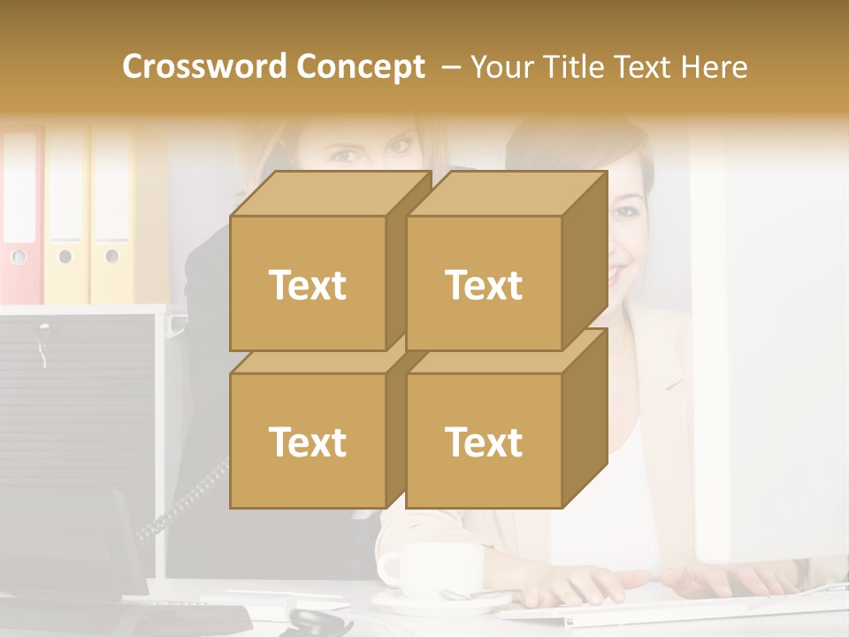 Businesswoman Telephone Receiver Person PowerPoint Template