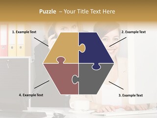 Businesswoman Telephone Receiver Person PowerPoint Template