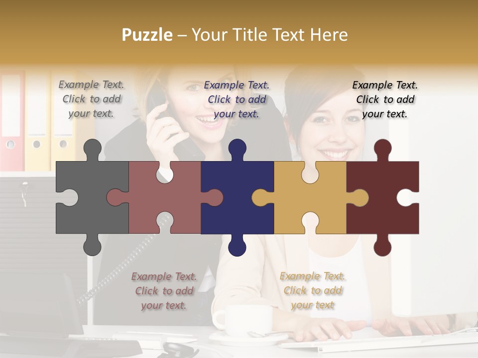 Businesswoman Telephone Receiver Person PowerPoint Template