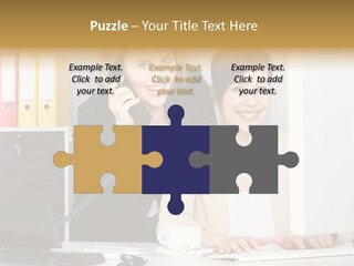 Businesswoman Telephone Receiver Person PowerPoint Template