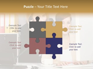 Businesswoman Telephone Receiver Person PowerPoint Template