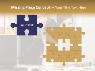 Businesswoman Telephone Receiver Person PowerPoint Template