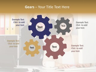 Businesswoman Telephone Receiver Person PowerPoint Template