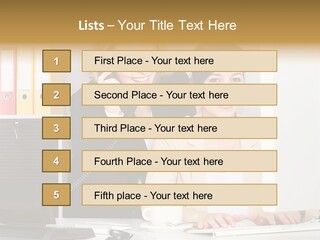 Businesswoman Telephone Receiver Person PowerPoint Template