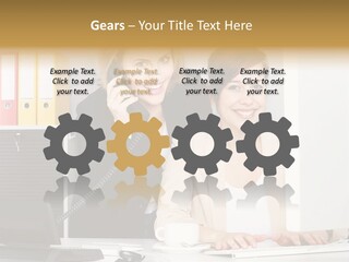 Businesswoman Telephone Receiver Person PowerPoint Template