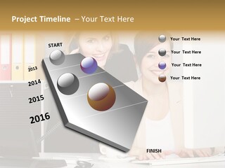 Businesswoman Telephone Receiver Person PowerPoint Template