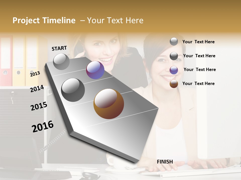 Businesswoman Telephone Receiver Person PowerPoint Template