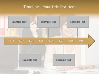 Businesswoman Telephone Receiver Person PowerPoint Template