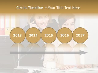 Businesswoman Telephone Receiver Person PowerPoint Template