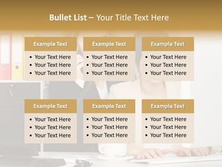 Businesswoman Telephone Receiver Person PowerPoint Template