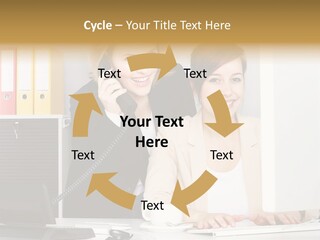 Businesswoman Telephone Receiver Person PowerPoint Template