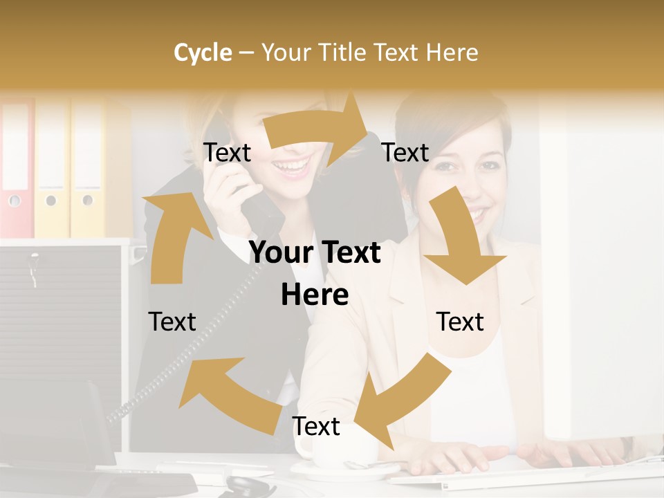 Businesswoman Telephone Receiver Person PowerPoint Template