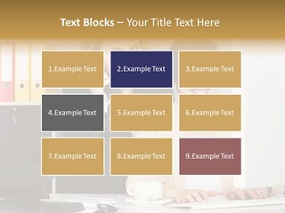 Businesswoman Telephone Receiver Person PowerPoint Template
