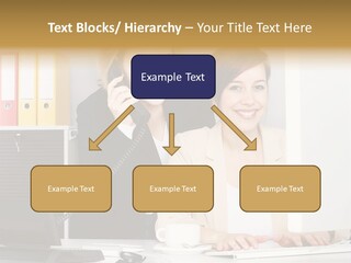 Businesswoman Telephone Receiver Person PowerPoint Template