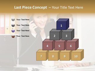 Businesswoman Telephone Receiver Person PowerPoint Template