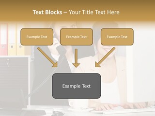 Businesswoman Telephone Receiver Person PowerPoint Template