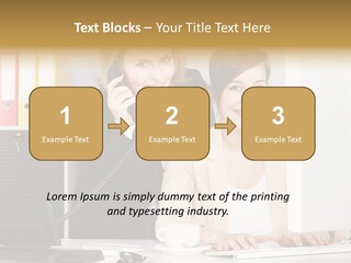 Businesswoman Telephone Receiver Person PowerPoint Template