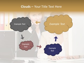 Businesswoman Telephone Receiver Person PowerPoint Template