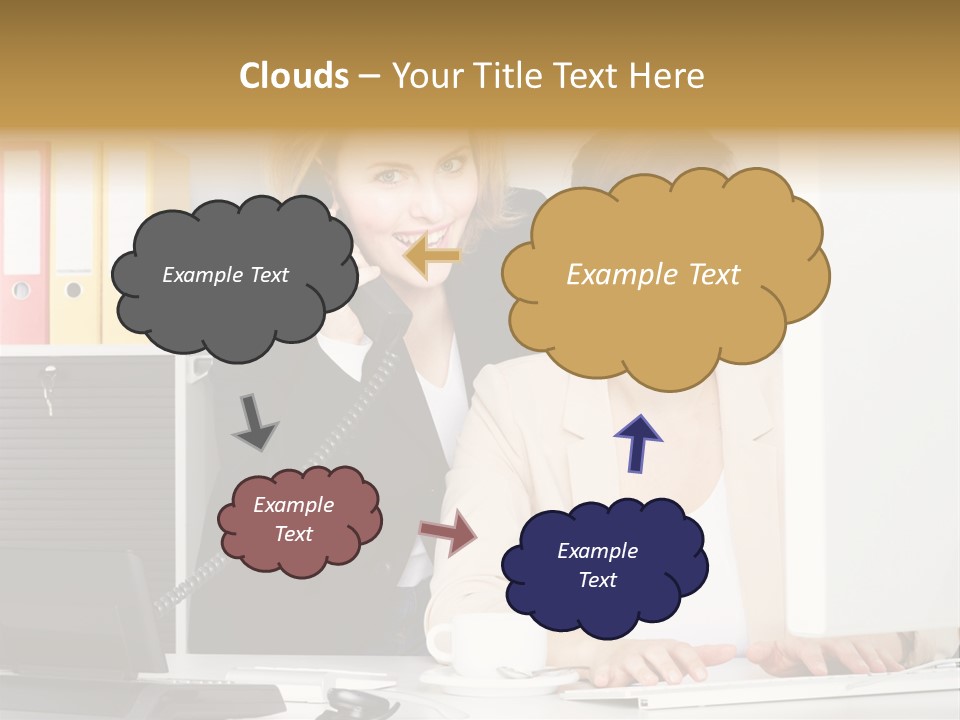 Businesswoman Telephone Receiver Person PowerPoint Template