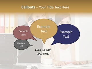 Businesswoman Telephone Receiver Person PowerPoint Template