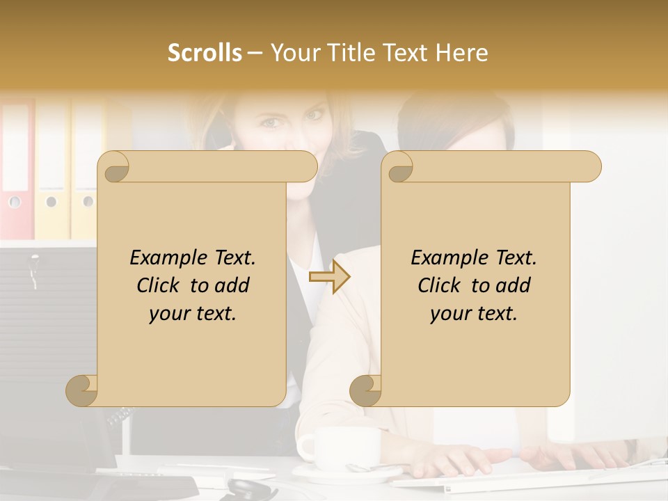 Businesswoman Telephone Receiver Person PowerPoint Template