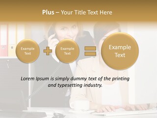 Businesswoman Telephone Receiver Person PowerPoint Template
