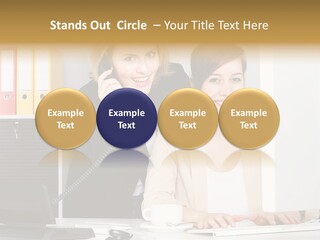 Businesswoman Telephone Receiver Person PowerPoint Template