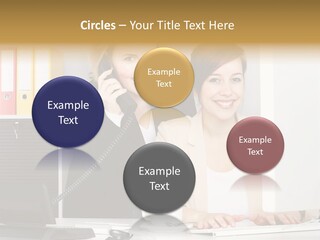 Businesswoman Telephone Receiver Person PowerPoint Template