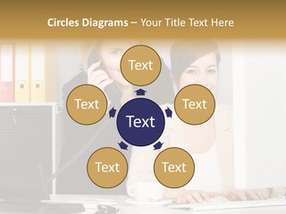 Businesswoman Telephone Receiver Person PowerPoint Template