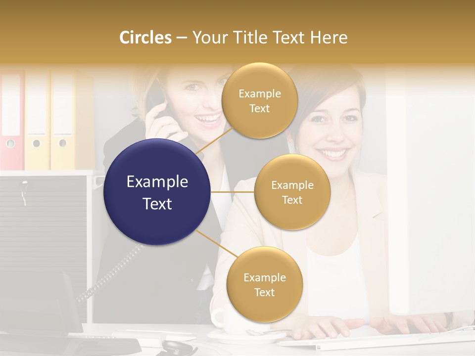 Businesswoman Telephone Receiver Person PowerPoint Template