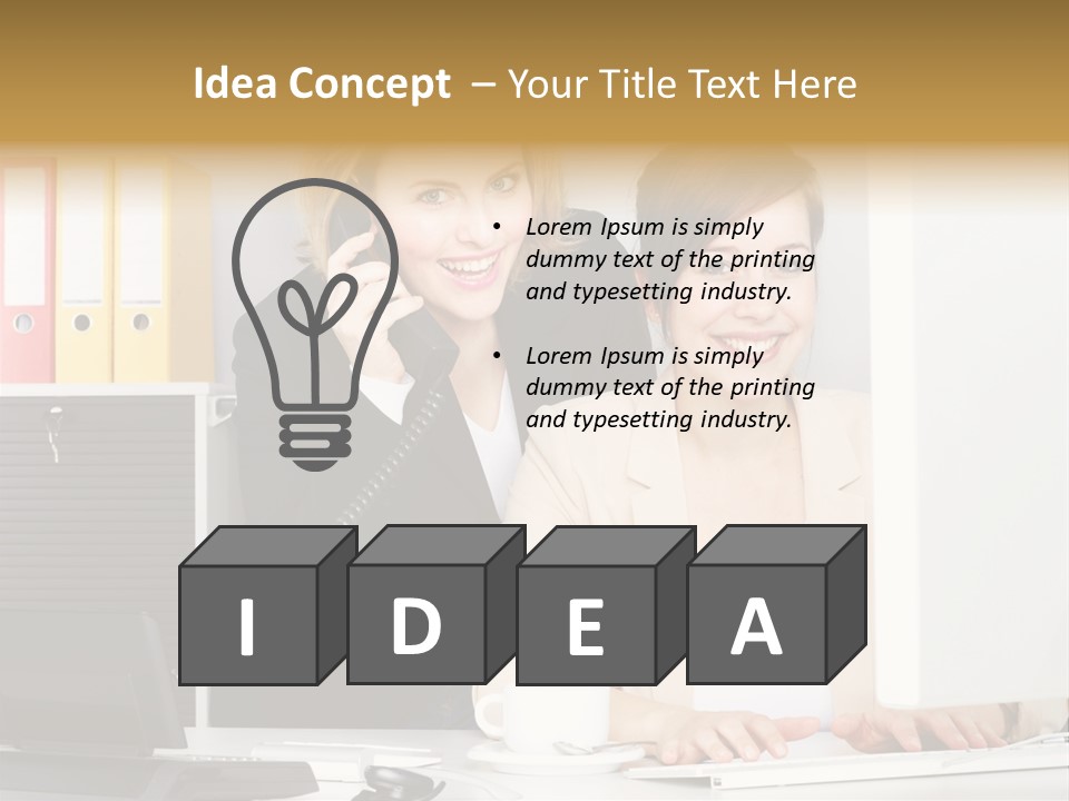 Businesswoman Telephone Receiver Person PowerPoint Template