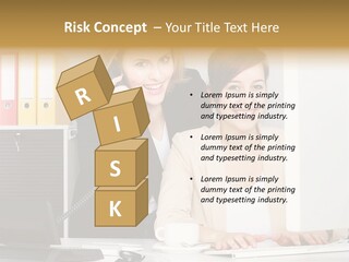 Businesswoman Telephone Receiver Person PowerPoint Template