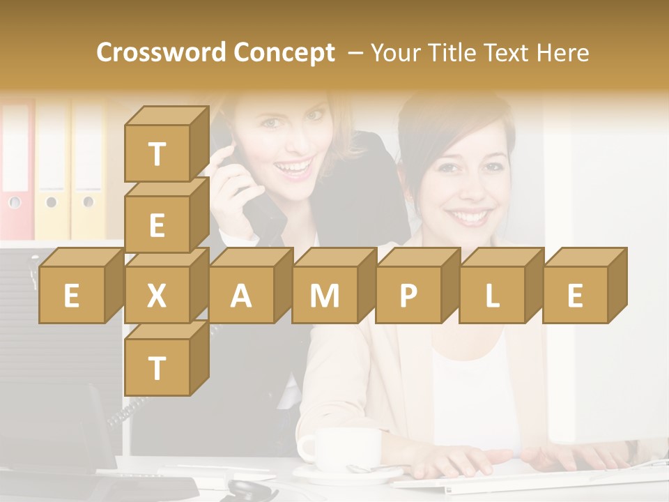 Businesswoman Telephone Receiver Person PowerPoint Template