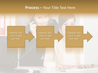 Businesswoman Telephone Receiver Person PowerPoint Template